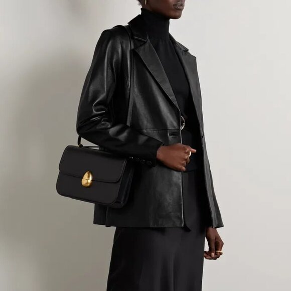 Reformation Veda Bowery Leather Blazer Black Size Large - Picture 14 of 14